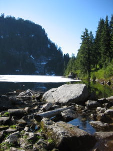Pinnacle Lake on the Mountain Loop Highway in Washington State.