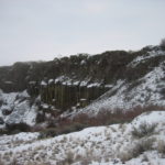 Snow on Columnar Basalt